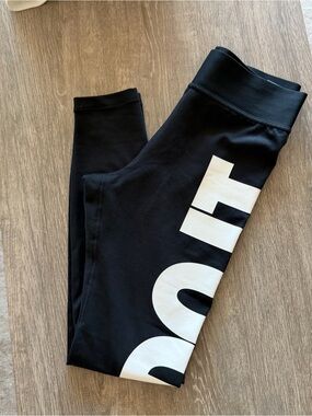 New Black Leggings with White Logo just do it